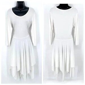 Zelda VINTAGE Balletcore Dress White Mixed Media Handkerchief Hem